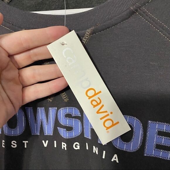 NWT SnowShoe West Virginia Camp David sweatshirt blue white - Picture 3 of 4